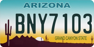 AZ license plate BNY7103
