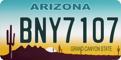 AZ license plate BNY7107