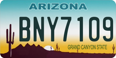AZ license plate BNY7109