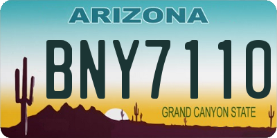 AZ license plate BNY7110
