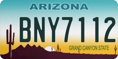 AZ license plate BNY7112