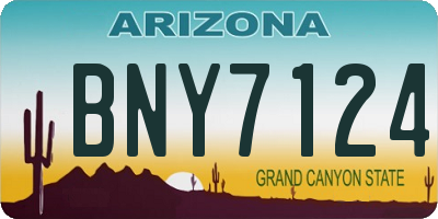 AZ license plate BNY7124