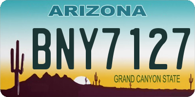 AZ license plate BNY7127