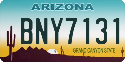 AZ license plate BNY7131