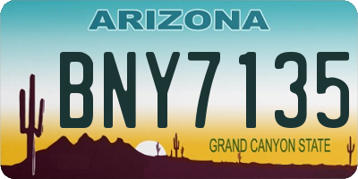 AZ license plate BNY7135