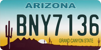 AZ license plate BNY7136