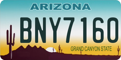 AZ license plate BNY7160
