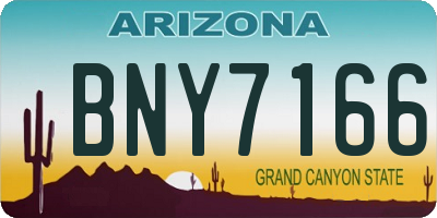 AZ license plate BNY7166
