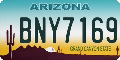 AZ license plate BNY7169