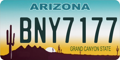 AZ license plate BNY7177