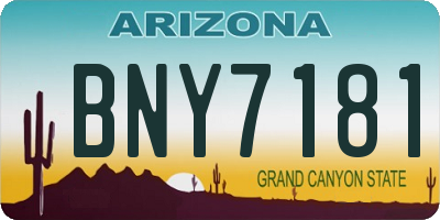 AZ license plate BNY7181