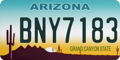AZ license plate BNY7183