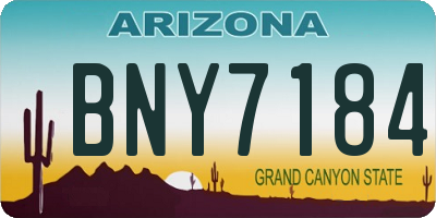 AZ license plate BNY7184