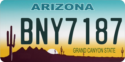 AZ license plate BNY7187
