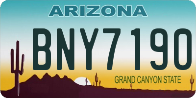 AZ license plate BNY7190