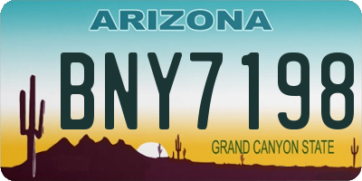 AZ license plate BNY7198