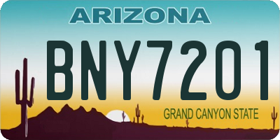 AZ license plate BNY7201