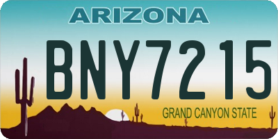 AZ license plate BNY7215