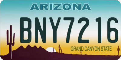 AZ license plate BNY7216