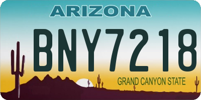 AZ license plate BNY7218