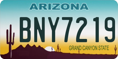 AZ license plate BNY7219