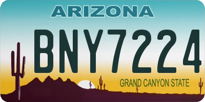 AZ license plate BNY7224