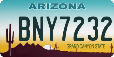 AZ license plate BNY7232