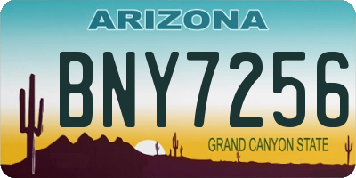AZ license plate BNY7256