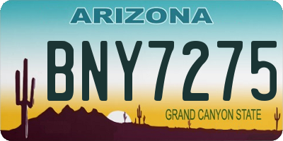 AZ license plate BNY7275