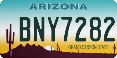 AZ license plate BNY7282