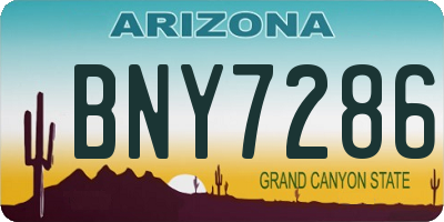 AZ license plate BNY7286