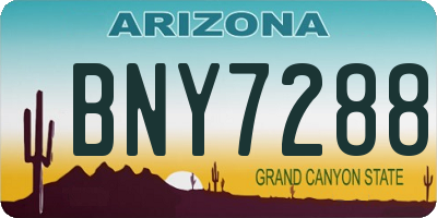 AZ license plate BNY7288