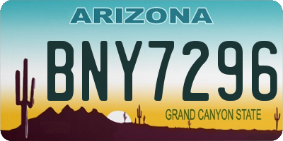 AZ license plate BNY7296