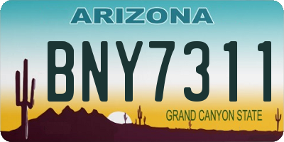 AZ license plate BNY7311