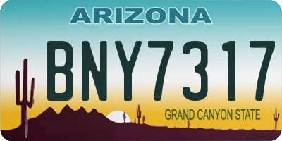 AZ license plate BNY7317