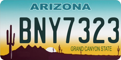 AZ license plate BNY7323