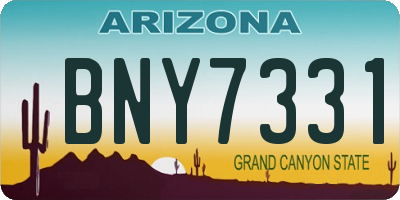 AZ license plate BNY7331