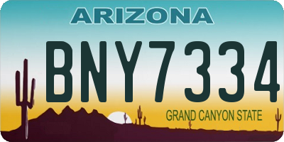 AZ license plate BNY7334