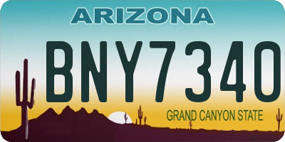 AZ license plate BNY7340