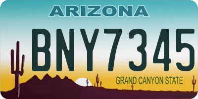 AZ license plate BNY7345