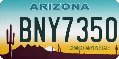 AZ license plate BNY7350