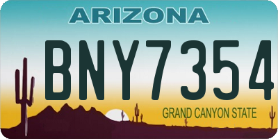 AZ license plate BNY7354