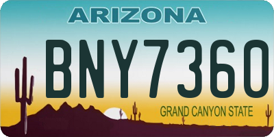 AZ license plate BNY7360