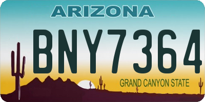 AZ license plate BNY7364