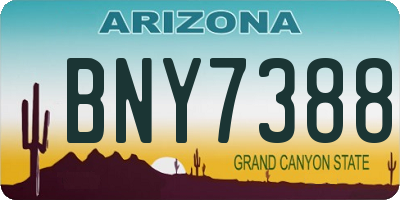 AZ license plate BNY7388