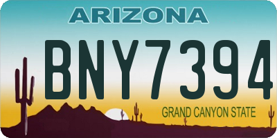 AZ license plate BNY7394