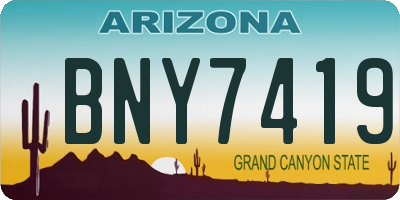 AZ license plate BNY7419