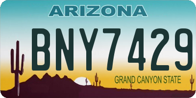 AZ license plate BNY7429