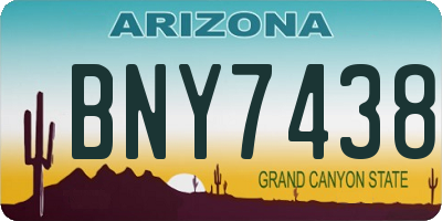 AZ license plate BNY7438