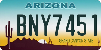 AZ license plate BNY7451
